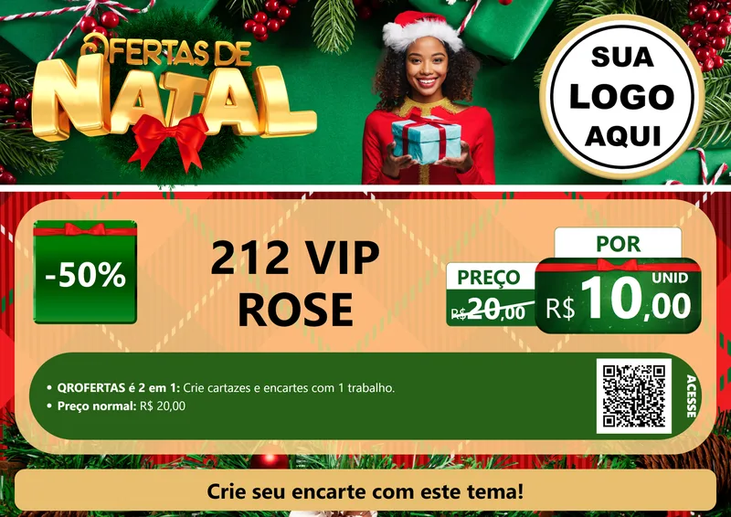 Modelo de Cartaz para Cartaz A4 Horizontal com o tema Ofertas de Natal para Perfumes