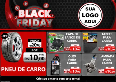 Modelo de Encarte para Encarte A4 Horizontal com o tema Black Friday para Auto peças