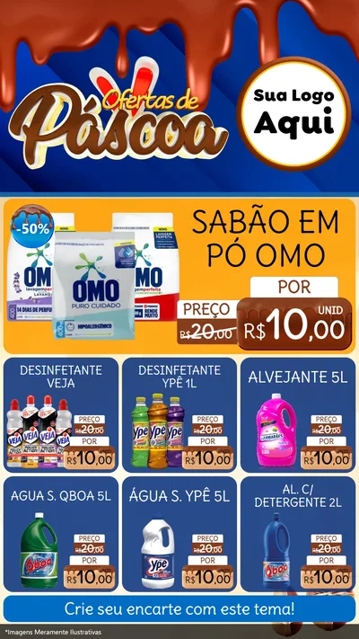 Modelo de Rede Social para Stories com o tema Ofertas de Páscoa para Produtos de Limpeza