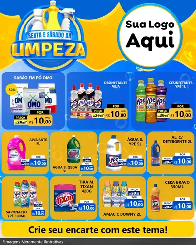 Modelo de Rede Social para Feed Instagram com o tema Sexta e Sábado da Limpeza para Produtos de Limpeza