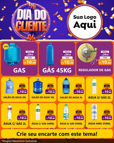 Modelo de Rede Social para Feed Instagram com o tema Dia do Cliente para Água e gás