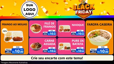 Modelo de TV para TV Horizontal com o tema Black Friday para Restaurante