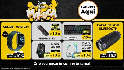 Modelo de TV para TV Horizontal com o tema Quinta e Sexta Maluca para Informática