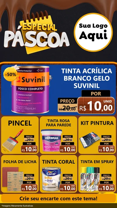 Modelo de Rede Social para Stories com o tema Especial Páscoa para Tintas e Ferramentas