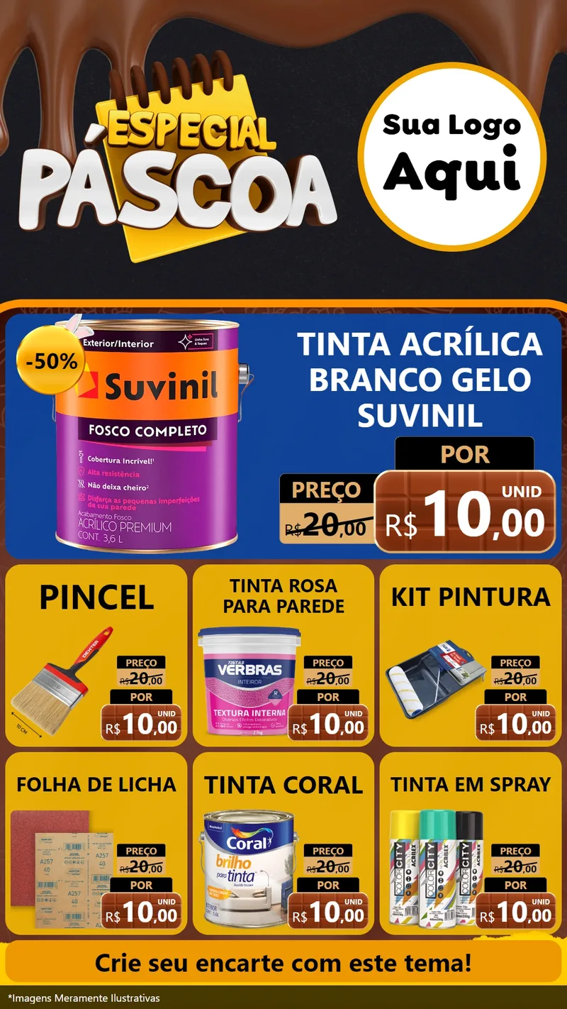 Modelo de Rede Social para Stories com o tema Especial Páscoa para Tintas e Ferramentas