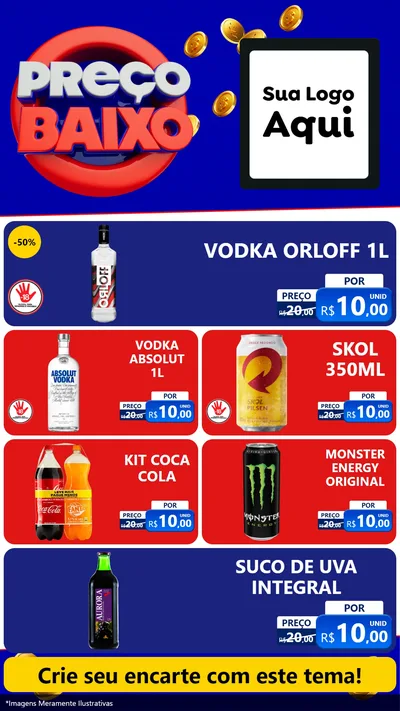 Modelo de TV para TV Vertical com o tema Preço Baixo para Distribuidora de bebidas