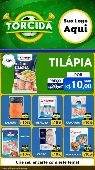 Modelo de Rede Social para Stories com o tema Torcida para Peixaria