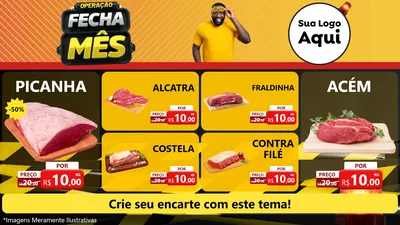 Modelo de TV para TV Horizontal com o tema Operação Fecha Mês para Açougue