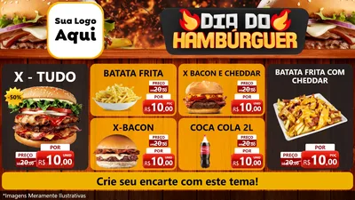 Modelo de TV para TV Horizontal com o tema Dia do Hambúrguer para Hamburgueria