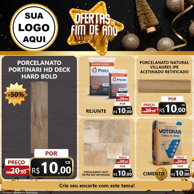 Modelo de Rede Social para Feed Facebook com o tema Ofertas de Fim de Ano para Pisos e revestimentos