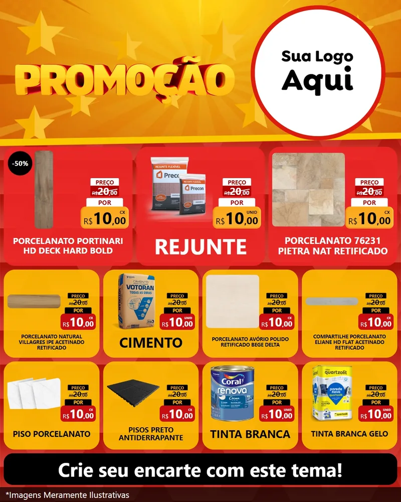 Modelo de Rede Social para Feed Instagram com o tema Promoção para Pisos e revestimentos