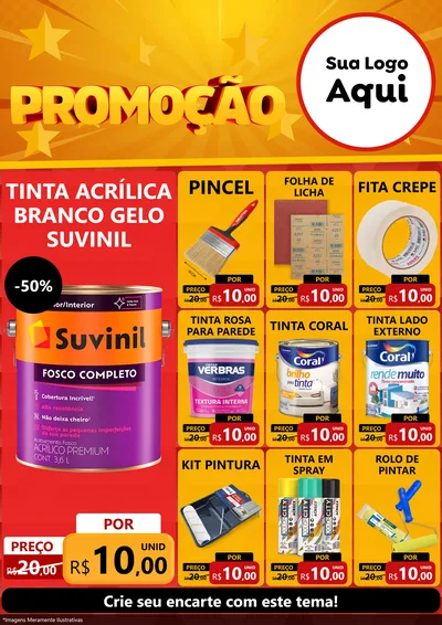 Modelo de Encarte para Encarte A4 Vertical com o tema Promoção para Tintas e Ferramentas