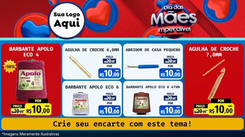 Modelo de TV para TV Horizontal com o tema Dia Das Mães Imperdível para Armarinho e Aviamentos