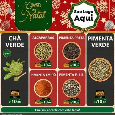Modelo de Rede Social para Feed Facebook com o tema Natal de Ofertas para Produtos Naturais