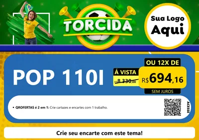 Modelo de Cartaz para Cartaz A4 Horizontal com o tema Torcida para Concessionaria de Motos