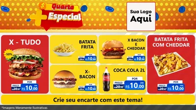 Modelo de TV para TV Horizontal com o tema Quarta Mais Especial para Hamburgueria