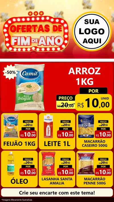 Modelo de Rede Social para Stories com o tema Ofertas de Fim de Ano para Supermercado