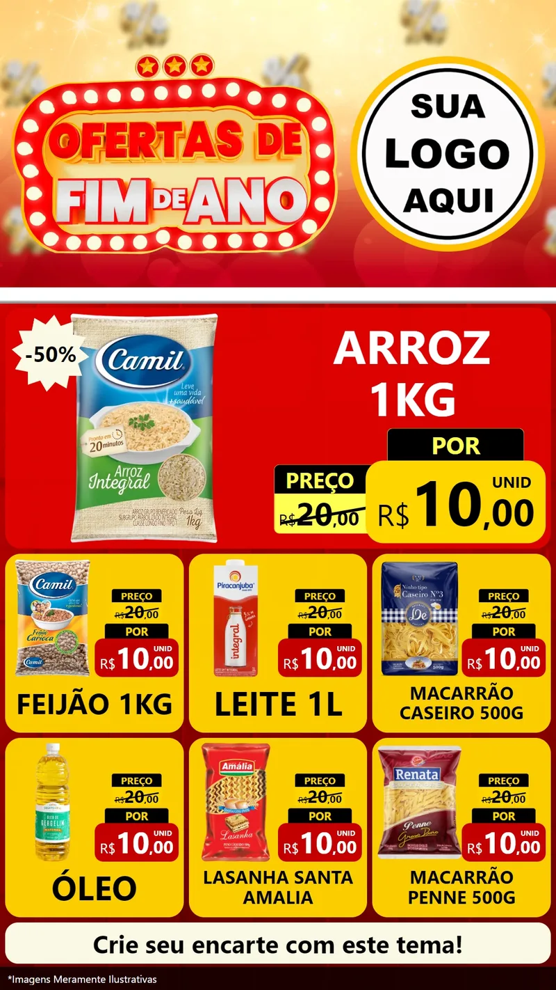 Modelo de Rede Social para Stories com o tema Ofertas de Fim de Ano para Supermercado