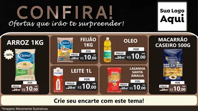 Modelo de TV para TV Horizontal com o tema Confira! Ofertas que irão te surpreender! para Supermercado