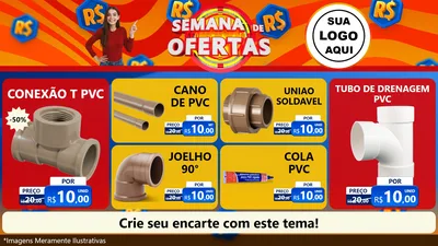 Modelo de TV para TV Horizontal com o tema Semana de Ofertas para Tubos e conexões
