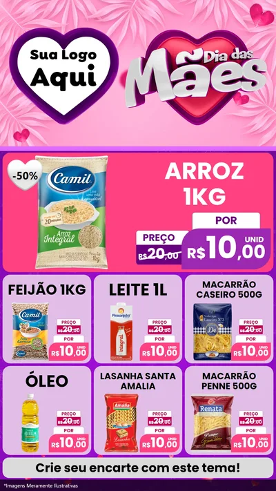 Modelo de Rede Social para Stories com o tema Dia das Mães para Supermercado