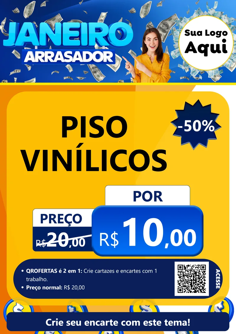 Modelo de Cartaz para Cartaz A4 Vertical com o tema Janeiro Arrasador para Material para Construção