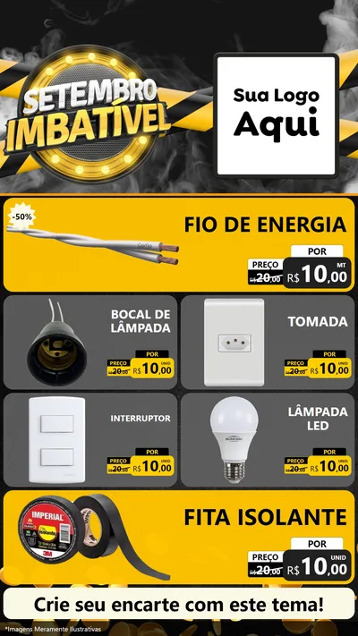 Modelo de TV para TV Vertical com o tema Setembro Imbatível para Materiais Elétricos