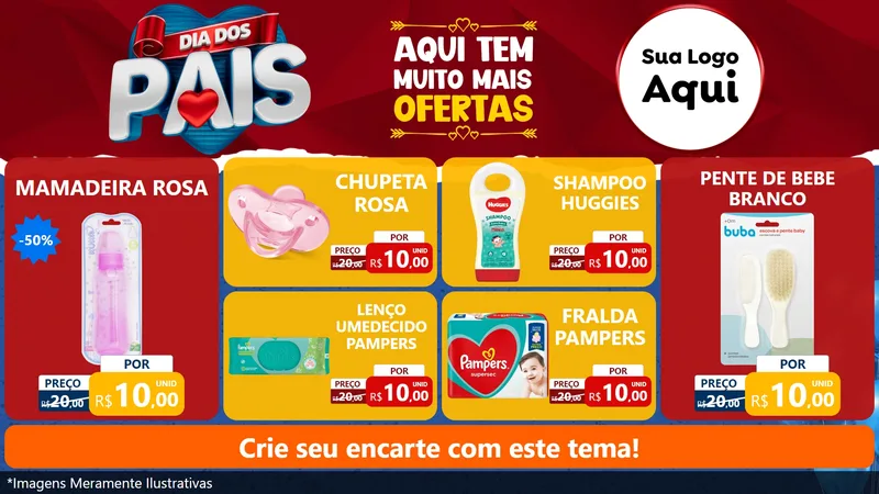 Modelo de TV para TV Horizontal com o tema Dia dos Pais para Bebês