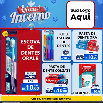 Modelo de Rede Social para Feed Facebook com o tema Ofertas de Inverno para Higiene Pessoal