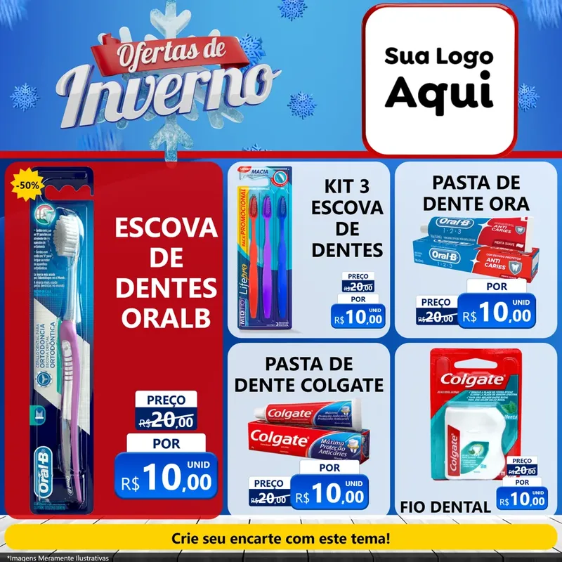 Modelo de Rede Social para Feed Facebook com o tema Ofertas de Inverno para Higiene Pessoal