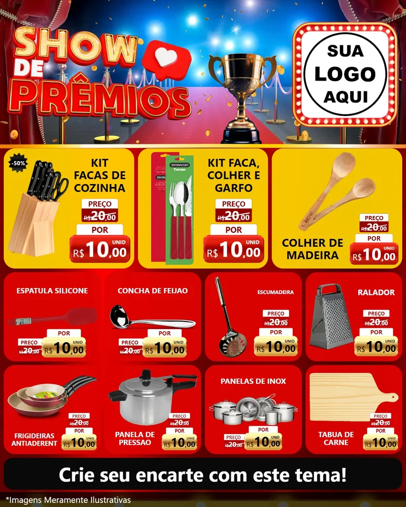 Modelo de Rede Social para Feed Instagram com o tema Show de Prêmios para Utilidades Domésticas
