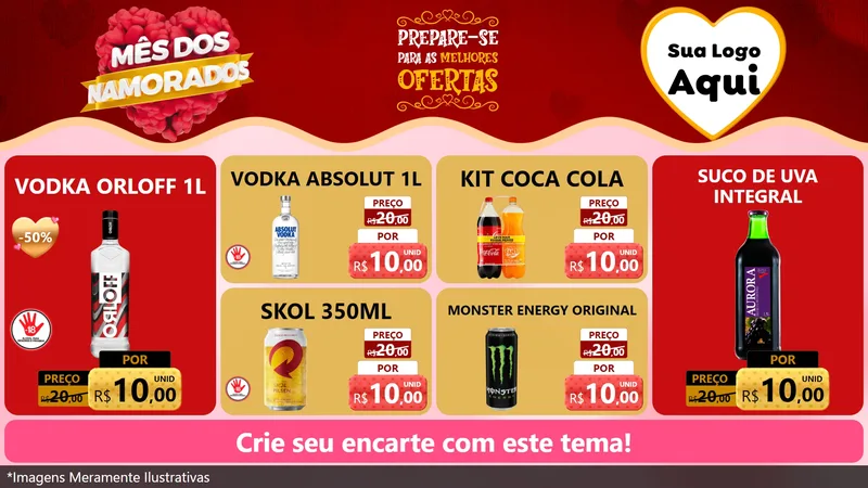 Modelo de TV para TV Horizontal com o tema Mês dos Namorados para Distribuidora de bebidas