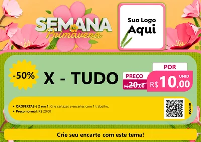 Modelo de Cartaz para Cartaz A4 Horizontal com o tema Semana da Primavera para Hamburgueria