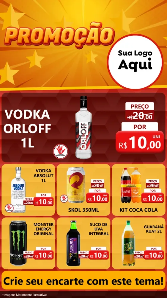 Modelo de Rede Social para Stories com o tema Promoção para Distribuidora de bebidas