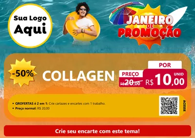 Modelo de Cartaz para Cartaz A4 Horizontal com o tema Janeiro de Promoção para Suplementos alimentares