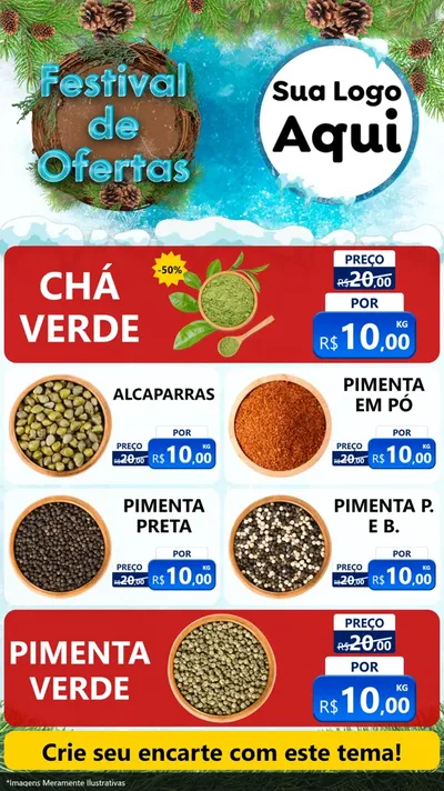 Modelo de TV para TV Vertical com o tema Festival de Ofertas - Inverno para Produtos Naturais