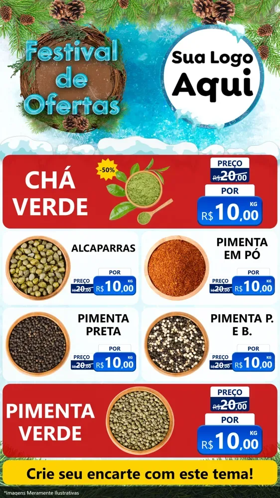 Modelo de TV para TV Vertical com o tema Festival de Ofertas - Inverno para Produtos Naturais