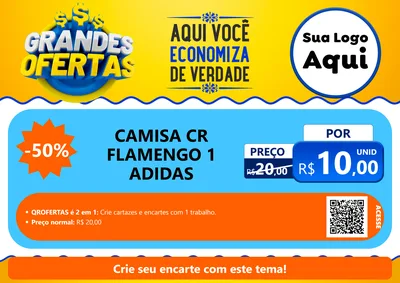 Modelo de Cartaz para Cartaz A4 Horizontal com o tema Grandes Ofertas para Roupas e acessórios