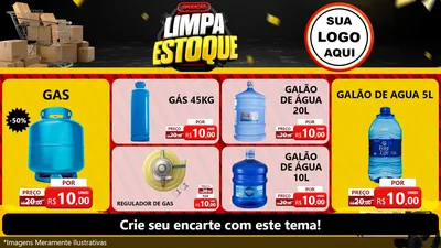 Modelo de TV para TV Horizontal com o tema Operação Limpa Estoque para Água e gás