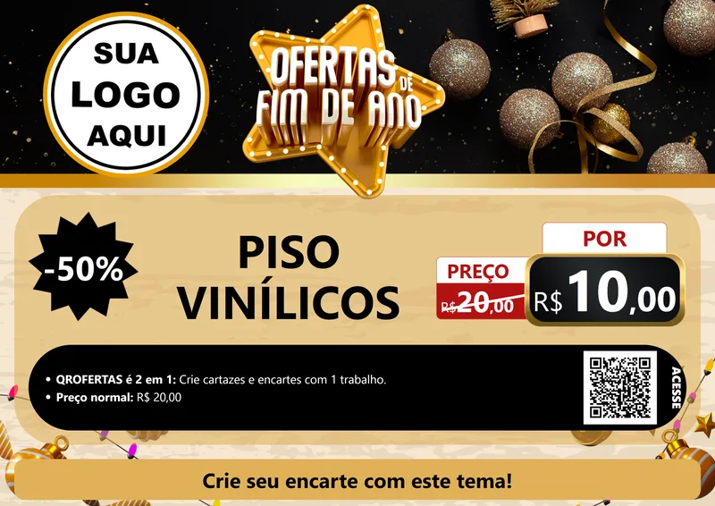 Modelo de Cartaz para Cartaz A4 Horizontal com o tema Ofertas de Fim de Ano para Material para Construção