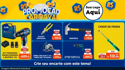 Modelo de TV para TV Horizontal com o tema Promoção de Carnaval para Maquinas e Ferramentas