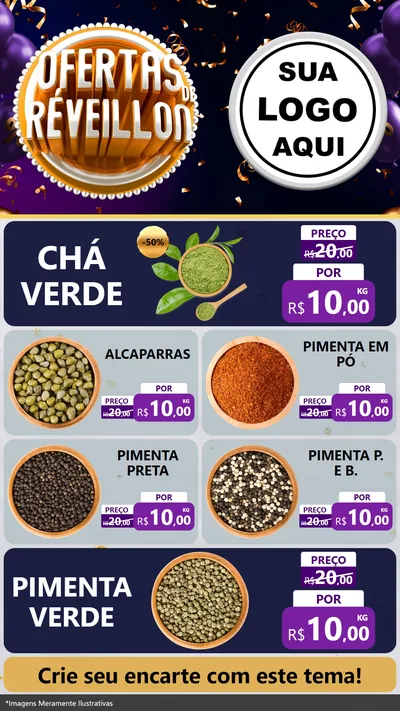 Modelo de TV para TV Vertical com o tema Ofertas de Réveillon para Produtos Naturais