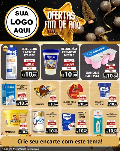 Modelo de Rede Social para Feed Instagram com o tema Ofertas de Fim de Ano para Frios e Laticínios