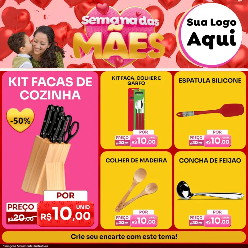 Modelo de Rede Social para Feed Facebook com o tema Semana Das Mães para Utilidades Domésticas