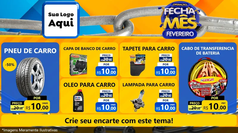 Modelo de TV para TV Horizontal com o tema Operação Fecha Mês Fevereiro para Auto peças