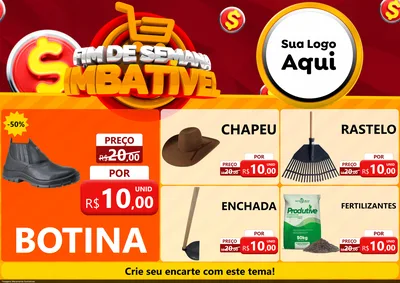 Modelo de Encarte para Encarte A4 Horizontal com o tema Fim de Semana Imbatível para Agropecuária