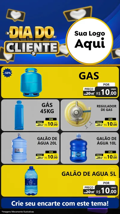 Modelo de TV para TV Vertical com o tema Dia Do Cliente para Água e gás