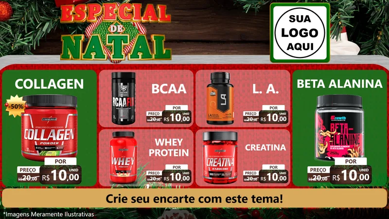 Modelo de TV para TV Horizontal com o tema Especial de Natal para Suplementos alimentares