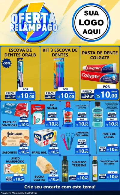 Modelo de Encarte para Encarte Grande com o tema Oferta Relâmpago para Higiene Pessoal