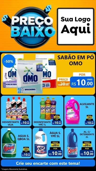 Modelo de Rede Social para Stories com o tema Preço Baixo para Produtos de Limpeza